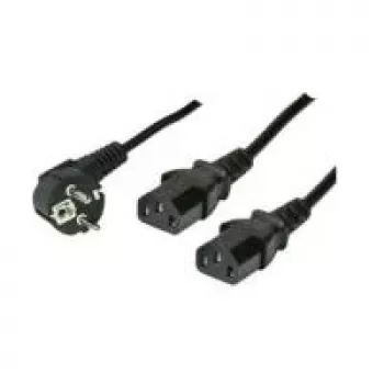 Maitinimo laidas ShiverPeaks 1,8 m, kištukas F (Schuko), 2× IEC C13 lizdas