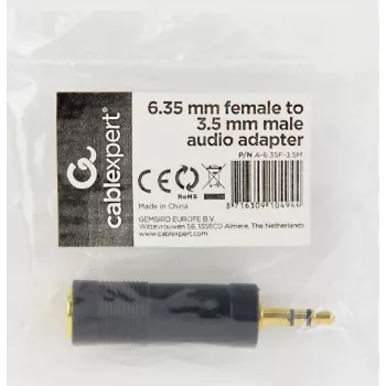 Cablexpert A-6.35F-3.5M garso adapteris 6.35 mm lizdas – 3.5 mm kištukas