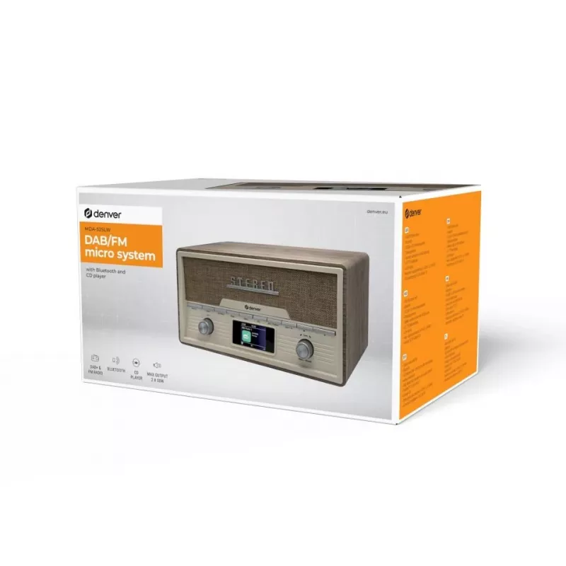 DENVER MDA-525LW medinis CD grotuvas 10W DAB+ FM
