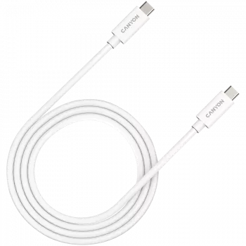 CANYON UC-44, USB4 TYPE-C į TYPE-C laidas 40G 1m 5A 240W(ERP) su E-MARK, CE, ROHS, baltas
