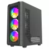 PC korpusas SAVIO Noctis Glass RGB – juodas, ATX/Micro-ATX, 210×410×450 mm, 3×120 mm priekiniai ventiliatoriai