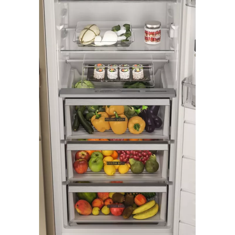 Whirlpool šaldytuvas WHSD18A013D1 įmontuojamas, 306 L, E energijos klasė, 30 dB, nerūdijantis plienas