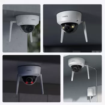 Reolink W437 kupolinė 4K Ultra HD IK10 vandalizmui atspari kamera, 8 MP, 2.7-13.5 mm, IP67, H.265, Micro SD iki 256 GB