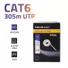 Qoltec 50359 Cat.6 UTP kabelis tinklo montavimui, 305 m, pilkas, PVC