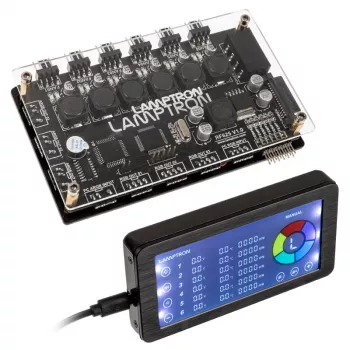 Lamptron LAMP‑RF625B ventiliatorių ir ARGB valdiklis, juodas