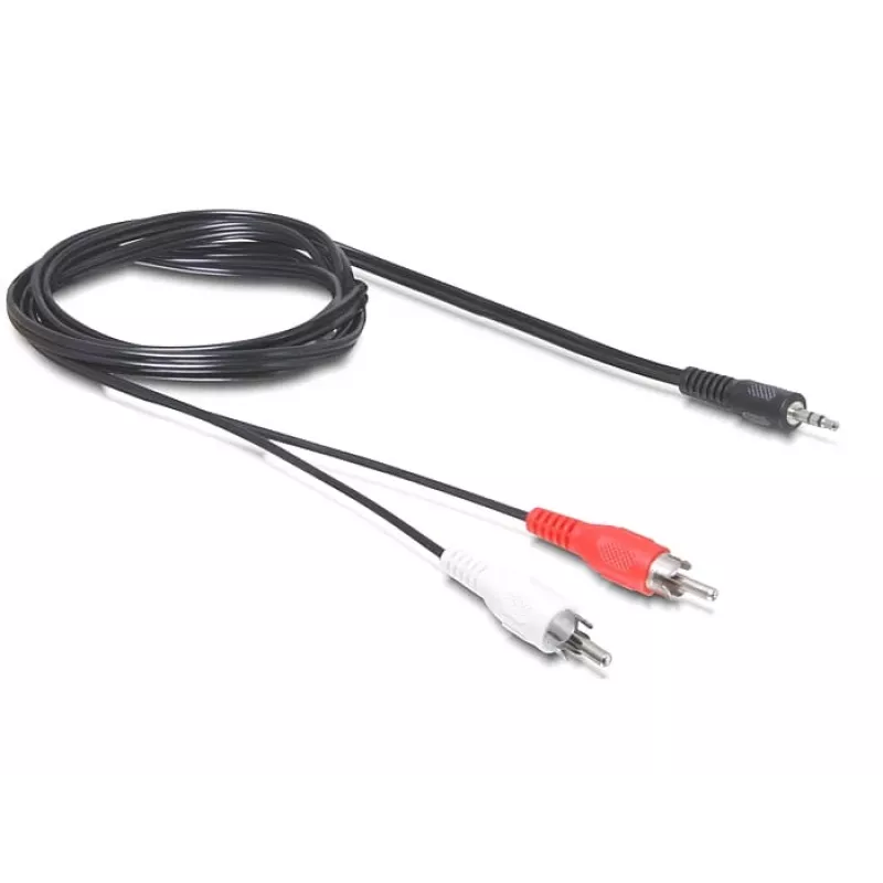 Garso kabelis DeLOCK 84000 1,5 m 2xRCA 3,5 mm Juodas