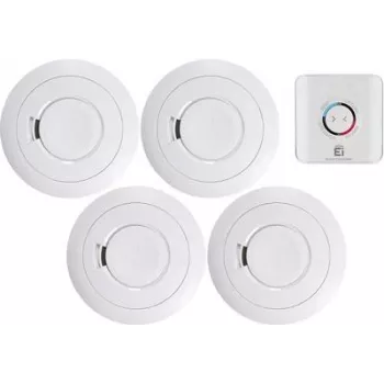 Dūmų detektorių rinkinys ei electronics 5 vnt., 10 metų sandarioji baterija, sujungiami