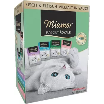 Šlapias kačių ėdalas Miamor Ragout Royale Adult Mix padaže 12x100g padėklas