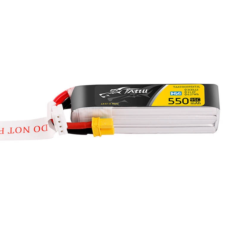 Tattu 3s 550mAh 95C 11.4V HV Lipo baterija su XT30 kištuku ilgos formos