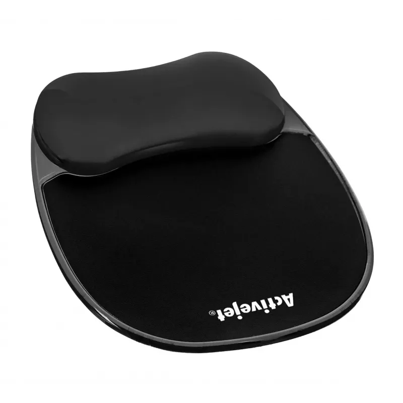 Gelinis riešo atraminis kilimėlis pelei ActiveJet – juodas 220×250 mm, gelis ir silikonas, neslystantis pagrindas