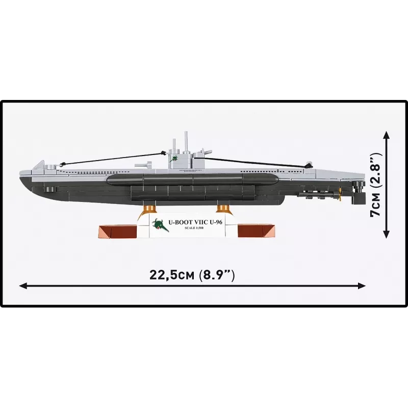 Povandeninio laivo modelis Cobi Type VIIC 1:300, rinkinys 4857