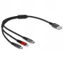 USB įkrovimo laidas DeLOCK 3 in 1 Type-A – Lightning / Micro USB / USB Type-C 30 cm