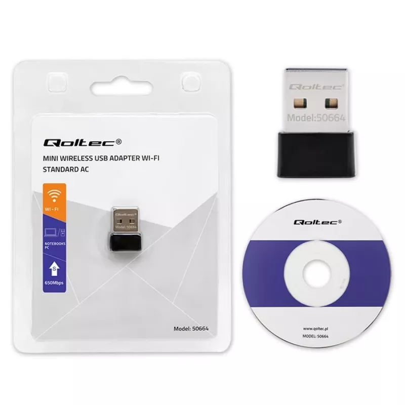 QOLTEC itin greitas belaidis mini USB adapteris Wi-Fi