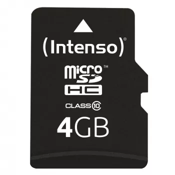 INTENSO atminties kortelė Micro SDHC 4GB Class 10 su adapteriu (3413450)