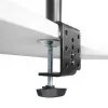 Maclean MC-967 Dvigubas vertikalus monitorių laikiklis ant stalo, VESA 100x100, 13-27 inch, 2x 9 kg, miltelinis dažymas, pakreipiamas, sukamas, reguliuojamas
