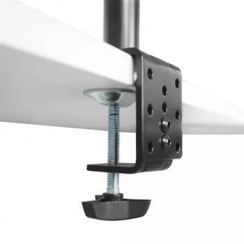 Maclean MC-967 Dvigubas vertikalus monitorių laikiklis ant stalo, VESA 100x100, 13-27 inch, 2x 9 kg, miltelinis dažymas, pakreipiamas, sukamas, reguliuojamas