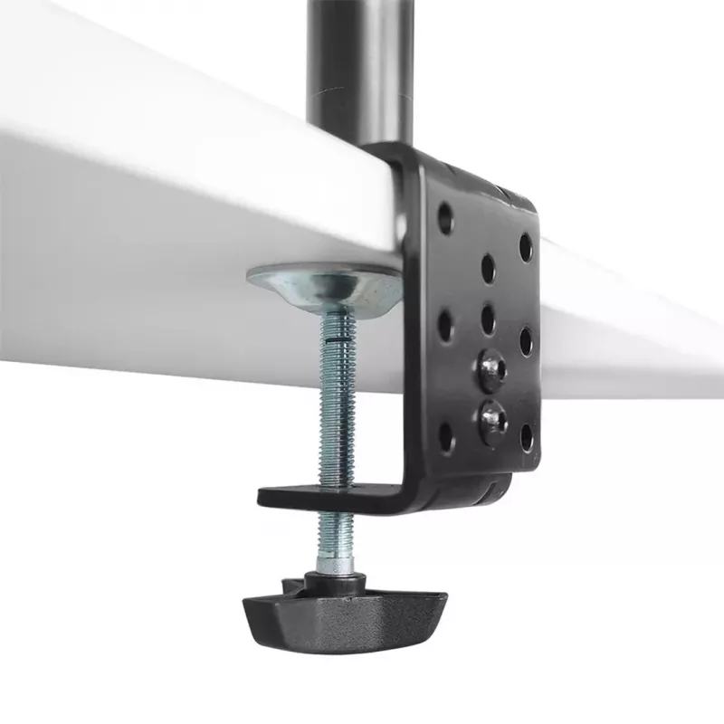Maclean MC-967 Dvigubas vertikalus monitorių laikiklis ant stalo, VESA 100x100, 13-27 inch, 2x 9 kg, miltelinis dažymas, pakreipiamas, sukamas, reguliuojamas