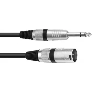 Garso kabelis Omnitronic 30225197 5m XLR (3 kontaktų) 6,35mm juodas