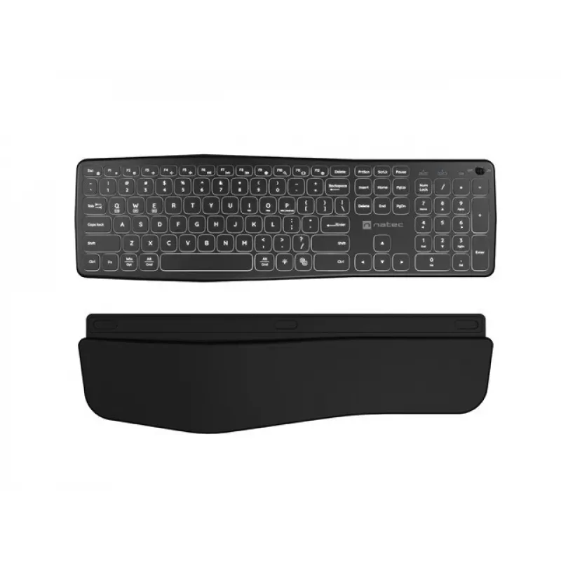 NATEC PORIFERA klaviatūra biurui ir namams belaidė Bluetooth QWERTY US International juoda