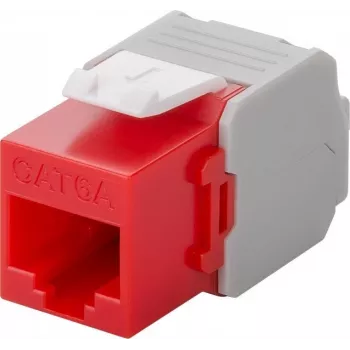 Wentronic Goobay CAT 6a KeyStone RJ45 Kištukas, Neekranuotas, 500MHz, Raudonai-Baltas (90689)
