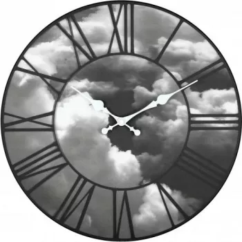 NeXtime klok 3037 Clouds, Ø39 cm, sieninis laikrodis, juodas
