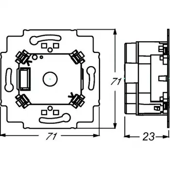 Busch-Jaeger 6120/12-101 metalinis dangtelis sieniniam jungikliui 71×71 mm