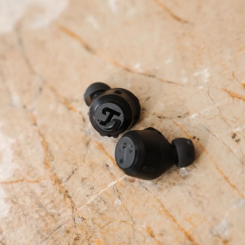 Teufel REAL BLUE TWS 3 belaidės ausinės į ausį, juodos, Bluetooth, skirtos pokalbiams ir muzikai
