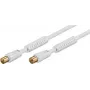 Goobay anteninis laidas 10 m baltas su feritu (80 dB), dvigubai ekranuotas