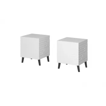 Nakties staliukas cama meble NOVA su 1 stalčiumi 44×40×52 cm, baltas matinis