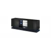 TV spintelė Cama Meble QIU 160 – juodas blizgus MDF, 1600×420×570 mm