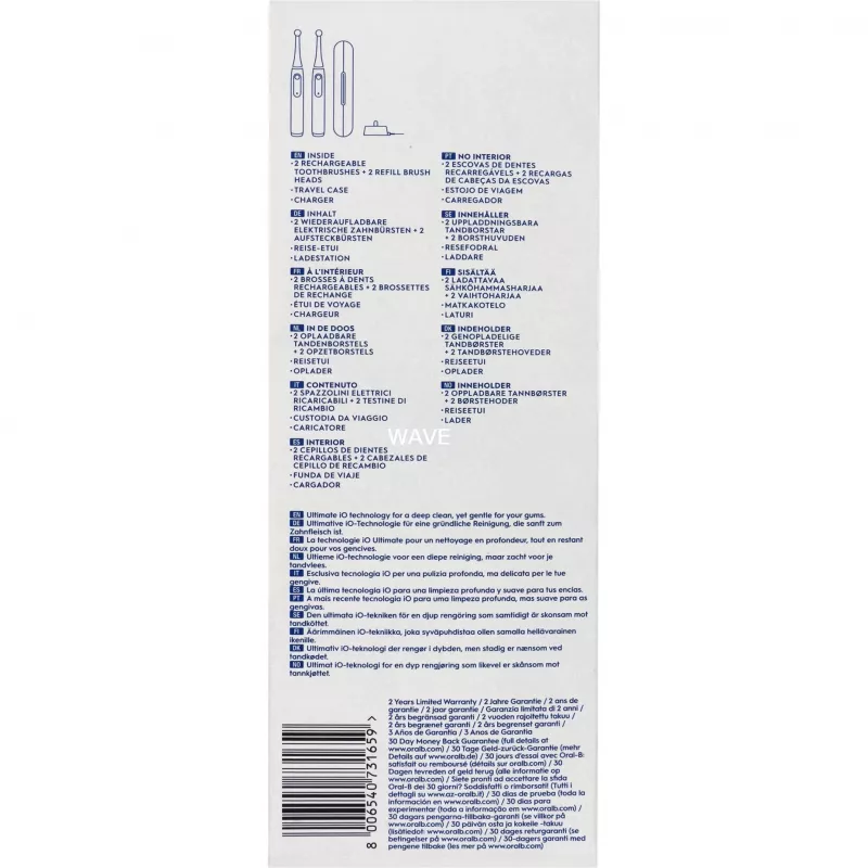 BRAUN Oral-B iO Series 3N elektrinis dantų šepetėlis — juoda/mėlyna, 2 rankenėlės