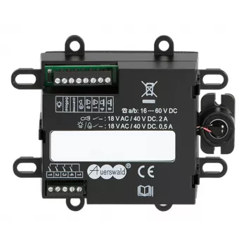 Vidinė vaizdo domofono stotelė Auerswald TFS-Universal plus 2 — juoda, IP20, plastikas, DC maitinimas (16–60 V), 109×29×84 mm