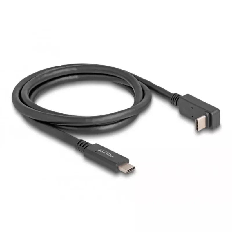 Delock USB 3.2 Gen 2 laidas, USB-C (M) į USB-C (M) kampuotas, 1,0 m, PD 60W, 4K 144 Hz, 10 Gbps