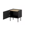 Naktinis staliukas Cama ONDA 50x40x54 cm juodas MDF/medžio drožlių plokštė 2 vnt. komplektas