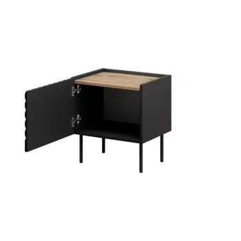 Naktinis staliukas Cama ONDA 50x40x54 cm juodas MDF/medžio drožlių plokštė 2 vnt. komplektas
