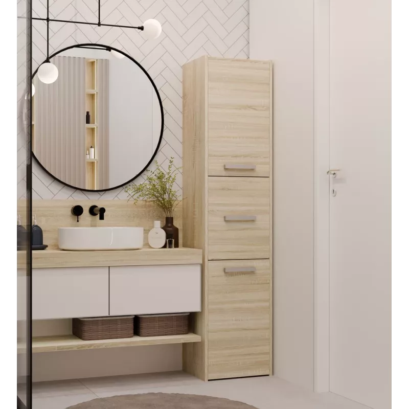 Topeshop S43 SONOMA vonios spintelė su stalčiumi Ąžuolas