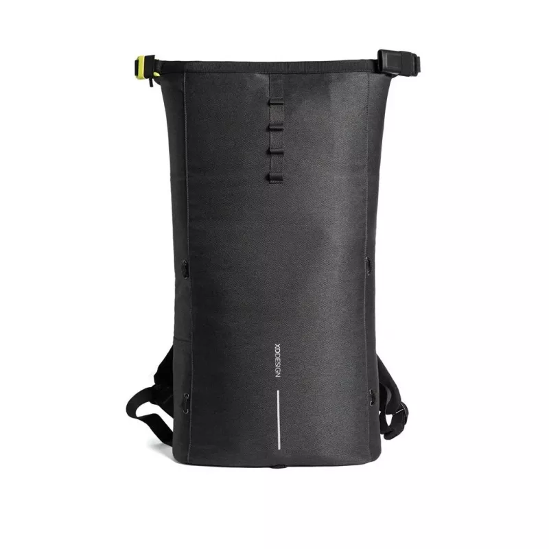 Kuprinė XDDESIGN Urban Lite Black – 21 L (išplečiama iki 27 L), 15,6 colių nešiojamojo kompiuterio skyrius, atspari vandeniui, vežimėlio diržas