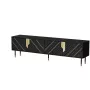 TV spintelė Cama Meble Cama 4D MOUNTAIN 2040×400×550 mm juoda + auksinė medžio drožlių plokštės viršus
