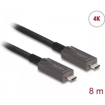 DeLOCK Active Optical USB-C vaizdo + duomenų + PD kabelis 8 m juodas
