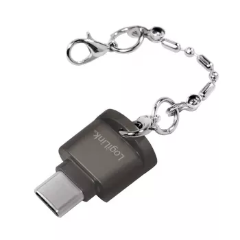 USB-C į microSD atminties kortelių skaitytuvas su raktų pakabuku