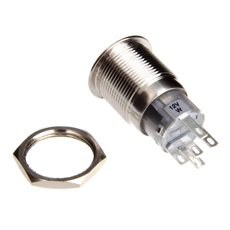 DimasTech PD024 sidabrinis kompiuterio korpuso mygtukas su LED žiedu