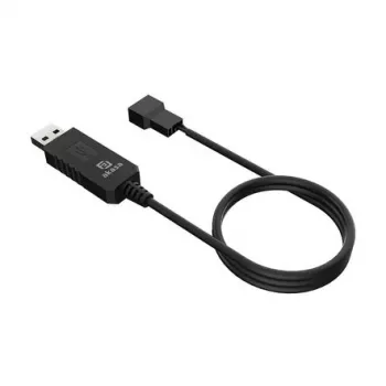 DC įtampos keitiklio kabelis Akasa AK-CBFA10-60BK USB į 3-pin ir 4-pin PC ventiliatorių, 60 cm