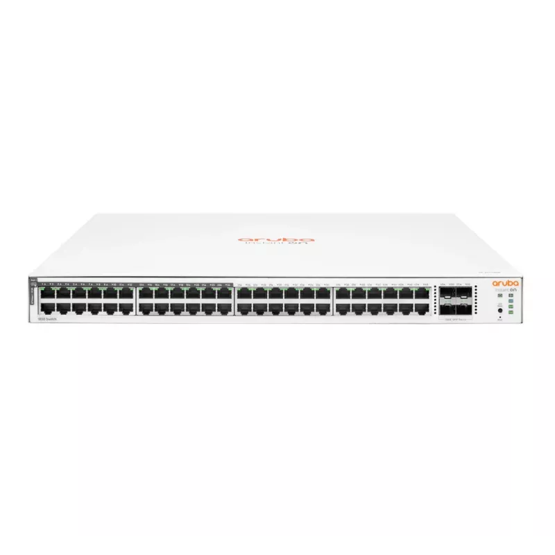 HPE Aruba Networking Aruba Instant On 1830 48G 24p PoE+ 4SFP 370W valdomas L2 Gigabit Ethernet jungiklis 1U