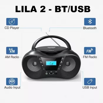 Radijo grotuvas CD LILA2 USB/BT rožinis