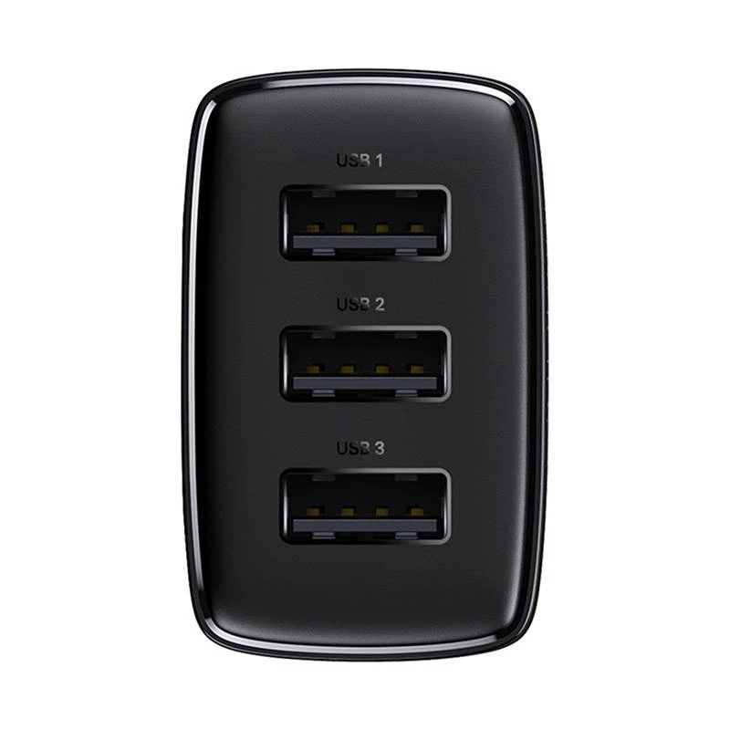 Baseus Compact Quick Charger, 3x USB, 17W (Juoda)