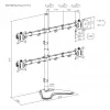 Sieninis laikiklis SBOX LCD-F048-2 4 ekranams 17–32 colių, VESA 100×100, 4×9 kg
