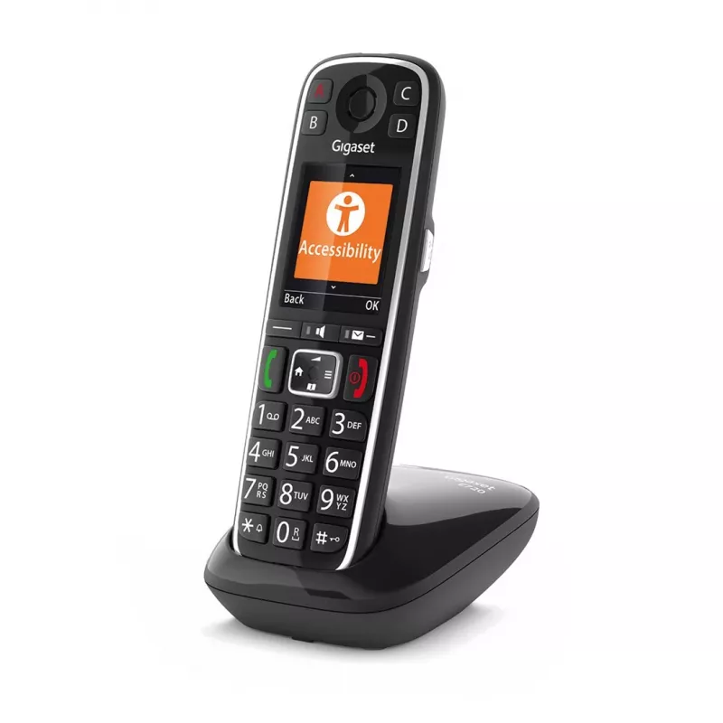 Gigaset E720 Analoginis/DECT telefonas su skambučio numerio atpažinimu, juodas
