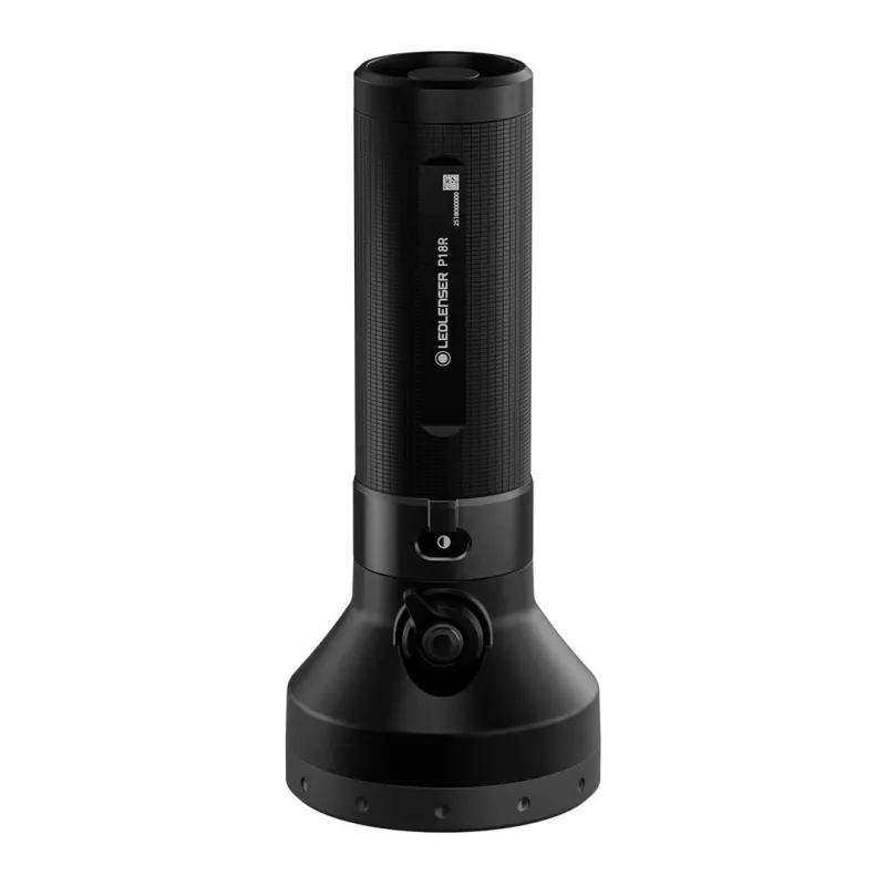 Nešiojamas žibintuvėlis Ledlenser P18R juodas, įkraunamas, 1000 lm, IP68, 600 m spindulys, 18650 baterija