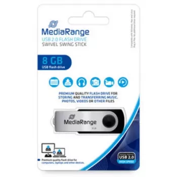 MediaRange MR908NTRL USB atmintukas 8 GB USB Type-A 2.0 juodas - sidabrinis
