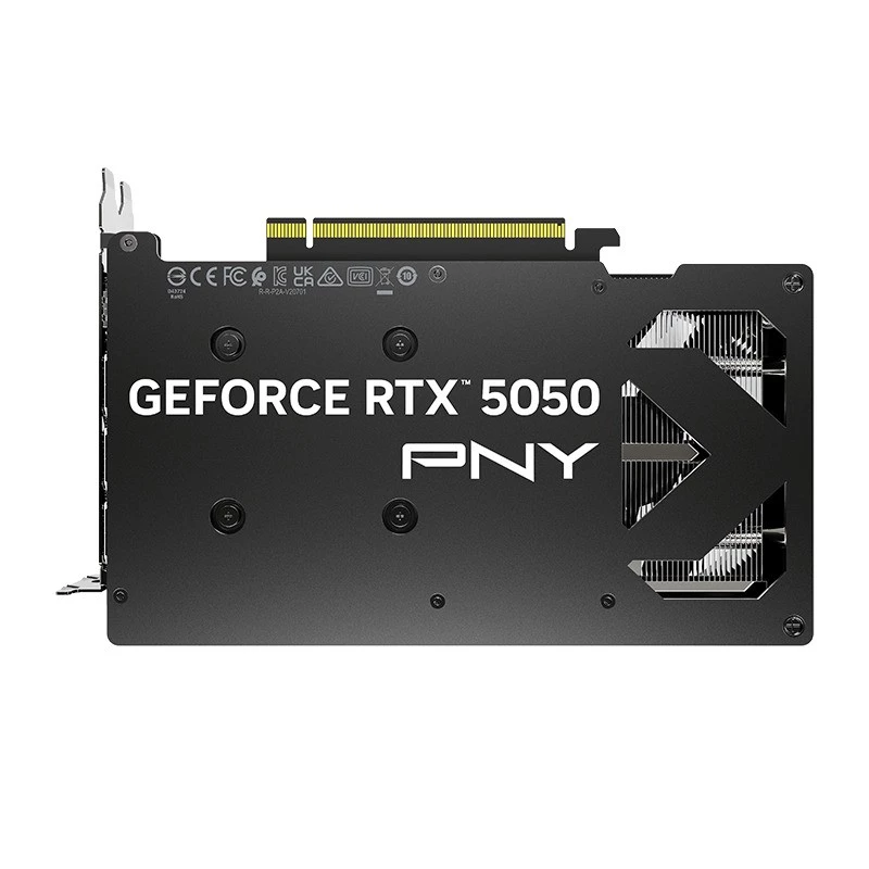 Vaizdo plokštė PNY GeForce RTX 5050 – 8 GB GDDR6, 2317 MHz, 128 bit, PCIe x8 5.0, dviejų ventiliatorių aušinimas